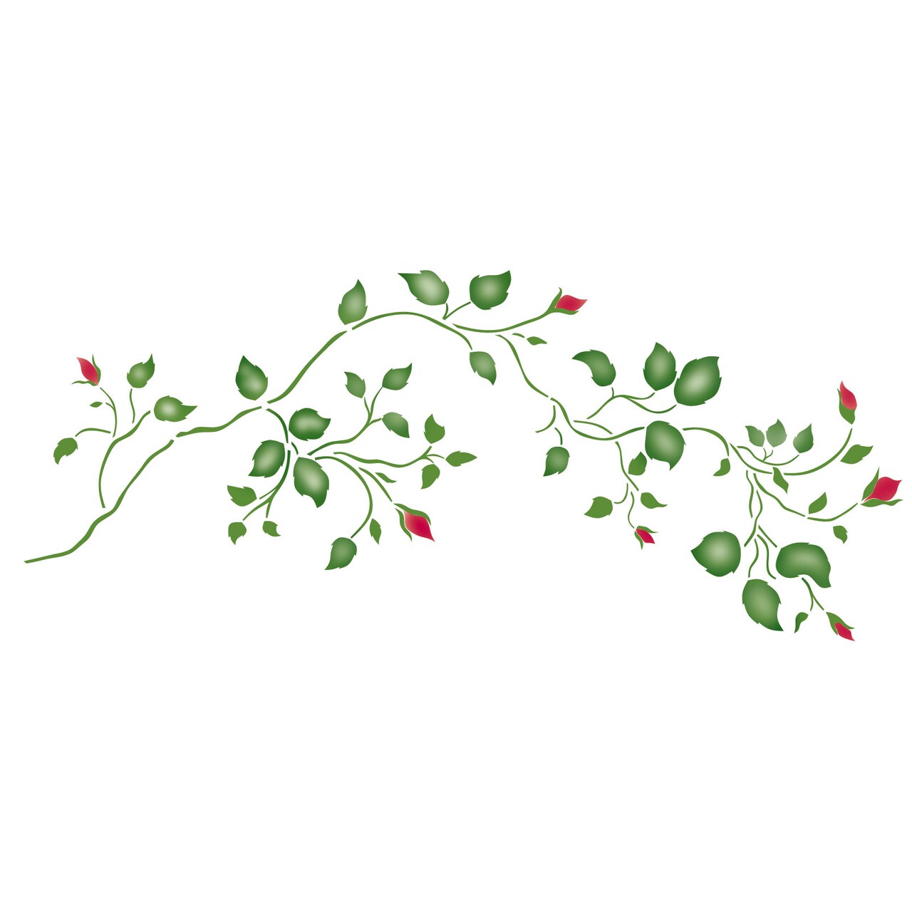 Small Rosebud Vine Wall Stencil | 1873 by Designer Stencils | Floral Stencils | Reusable Art Craft Stencils for Painting on Walls, Canvas, Wood | Reusable Plastic Paint Stencil for Home Makeover | Easy to Use & Clean Art Stencil